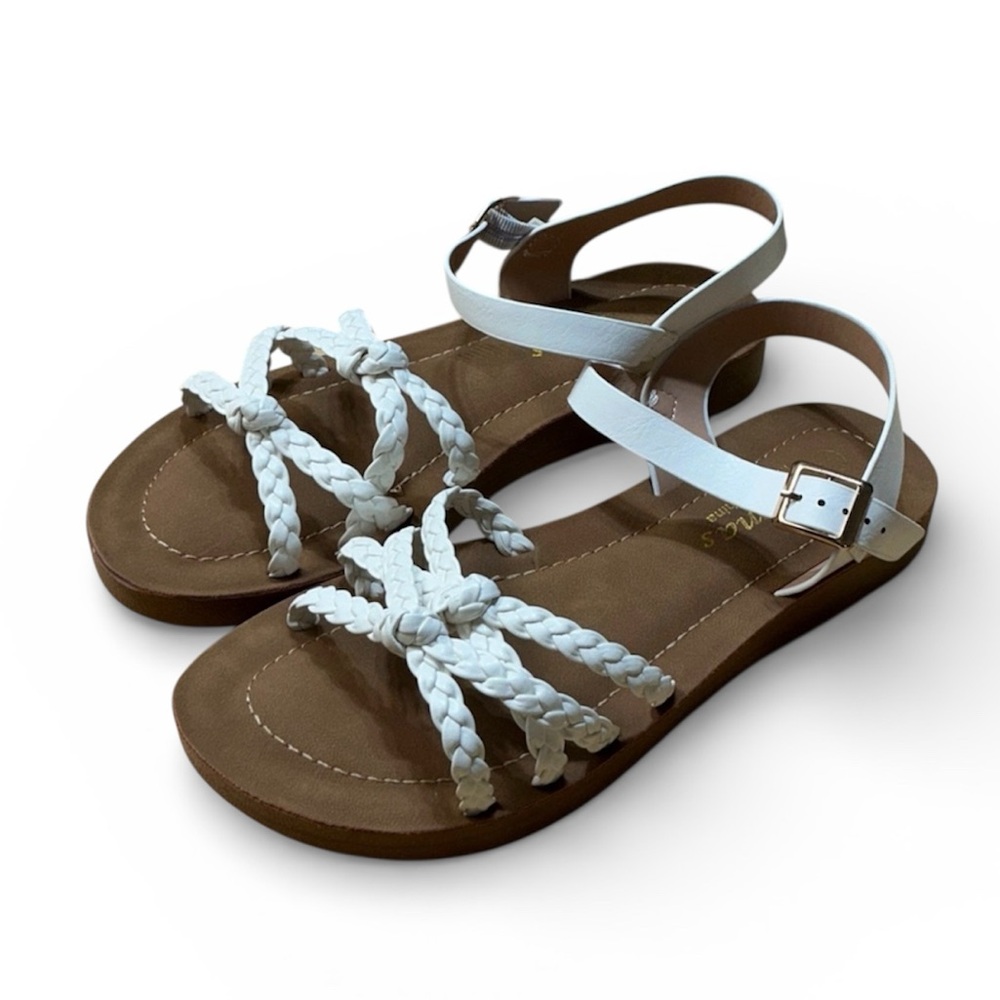 Flexmas White Braided Sandals Womens Size 6